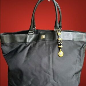 Large Versace nylon and Leather Tote